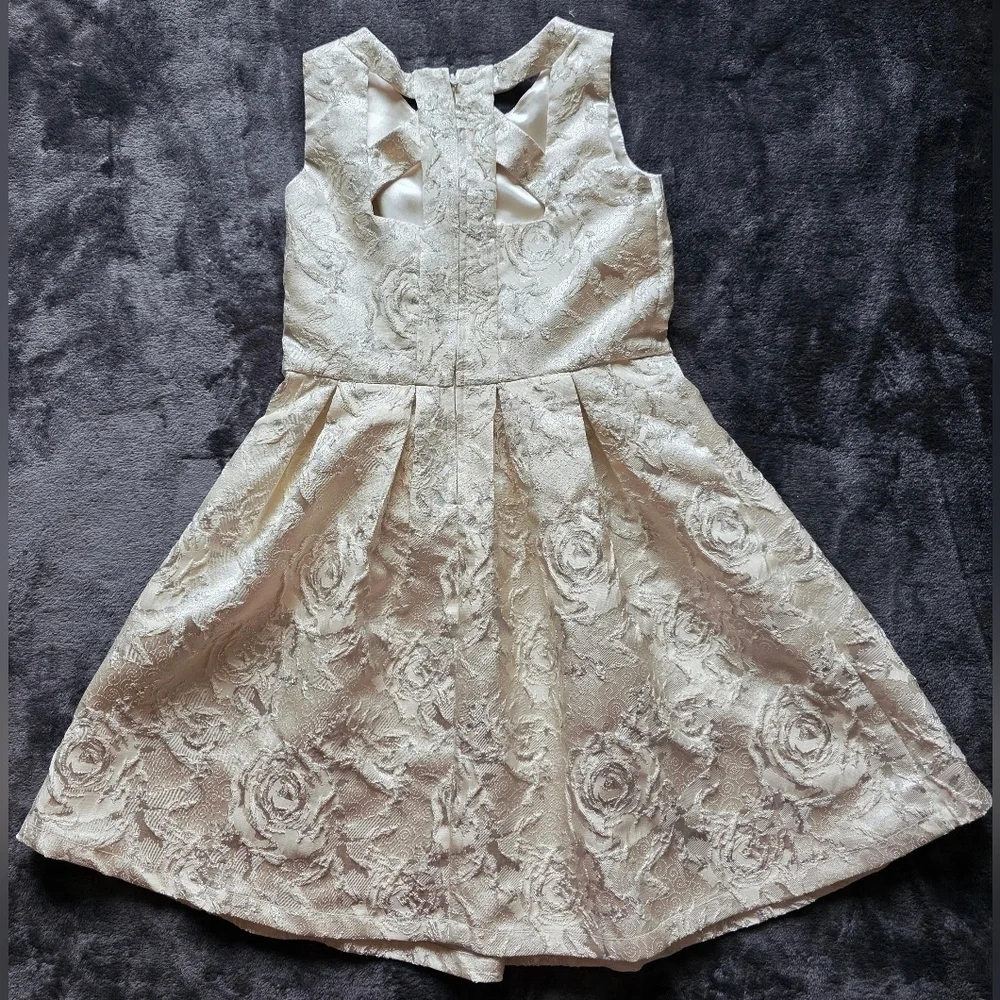 Girls Size 10 Childrens Place Ivory/ silver/ gold Floral Special Occasion Dress